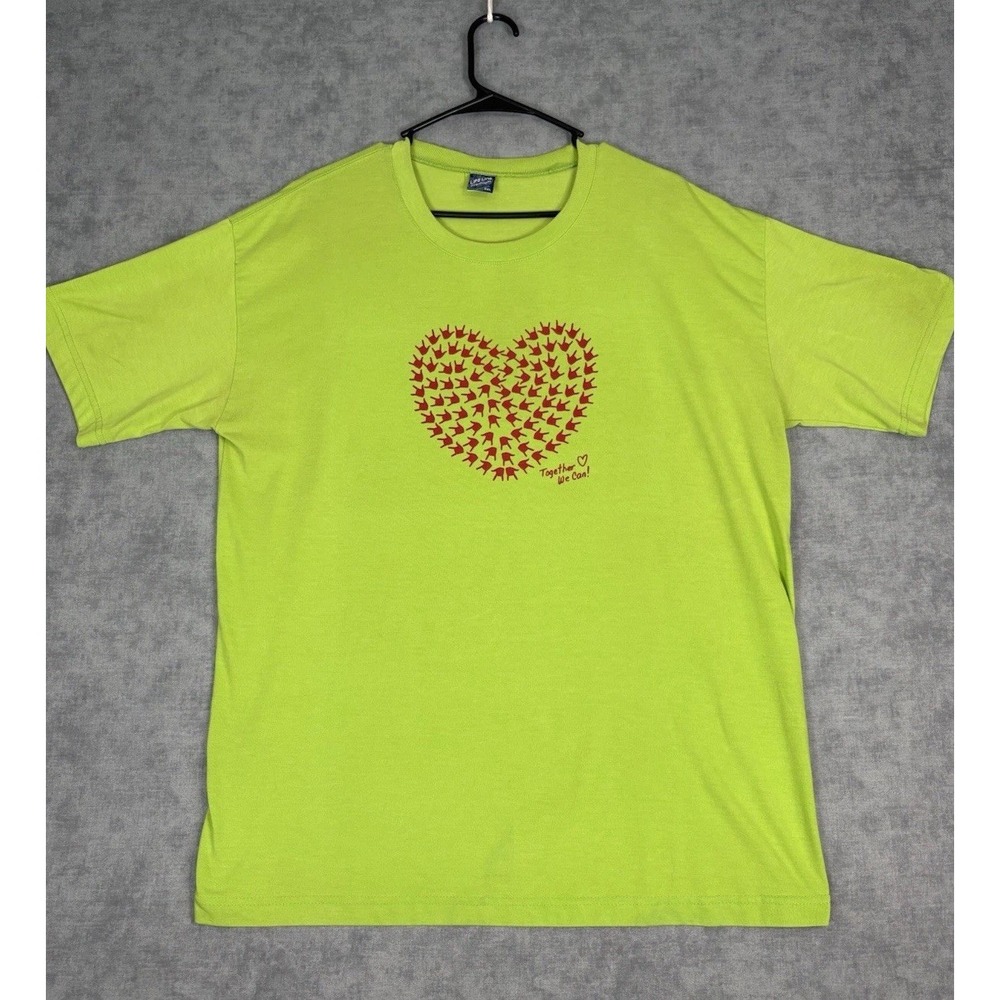 Lifeline Premium 2XL Sign Language Alphabet T-Shirt Green ASL Graphic Tee